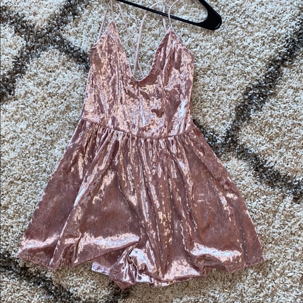 Velvet pink romper